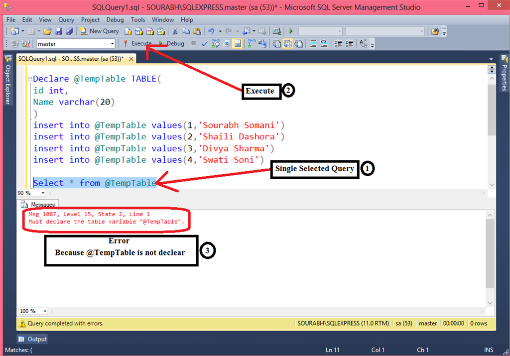 Sql Temp Table Variable Example | Cabinets Matttroy